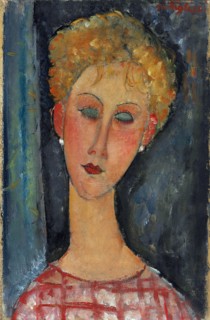 La blonde aux boucles d'oreille, 1918-1919. Artist: Modigliani, Amedeo (1884-1920)