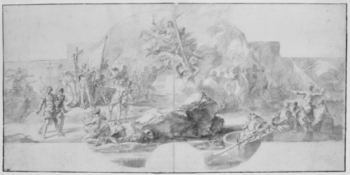 The Landing of Columbus in America, 1715-1716. Artist: Solimena, Francesco (1657-1747)