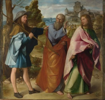 The Road to Emmaus, c. 1516. Artist: Melone, Altobello (c. 1490-before 1543)