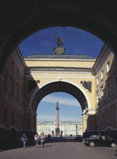 The Triumphal Arch of the General Staff Building in Saint Petersburg, 1819-1829. Artist: Rossi, Carlo (1775-1849)