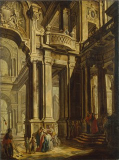 Esther before Ahasuerus. Artist: Bigari, Vittorio Maria (1692-1776)