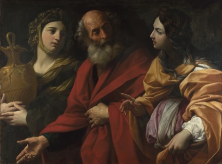 Lot and his Daughters leaving Sodom, c. 1615. Artist: Reni, Guido (1575-1642)