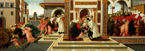 Last Miracle and the Death of Saint Zenobius, c. 1500. Artist: Botticelli, Sandro (1445-1510)