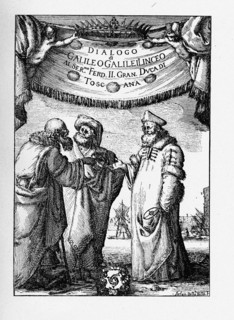 Frontispiece of the Dialogue Concerning the Two Chief World Systems by Galileo Galilei, 1632. Artist: Della Bella, Stefano (1610-1664)