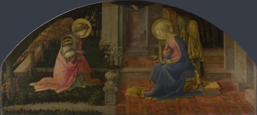 The Annunciation (Medici Panel), c. 1450. Artist: Lippi, Fra Filippo (1406-1469)