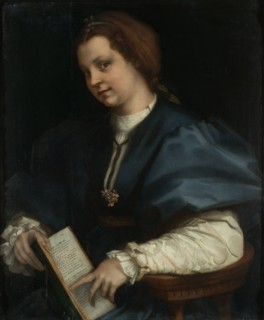 Lady with a book of Petrarch's rhyme, 1528. Artist: Andrea del Sarto (1486-1531)