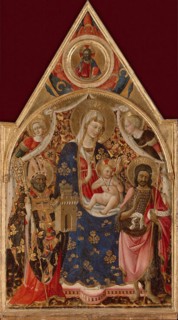 Madonna and Child, with a Bishop, St John the Baptist and Angels, Early 15th cen.. Artist: Antonio da Firenze (15th century)