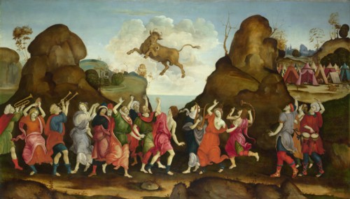 The Worship of the Egyptian Bull God, Apis, c. 1500. Artist: Lippi, Filippino, (School)