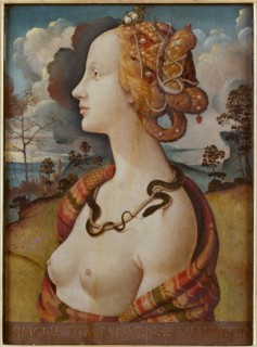 Portrait of Simonetta Vespucci (Cleopatra), c. 1480. Artist: Piero di Cosimo (ca 1462-ca 1521)