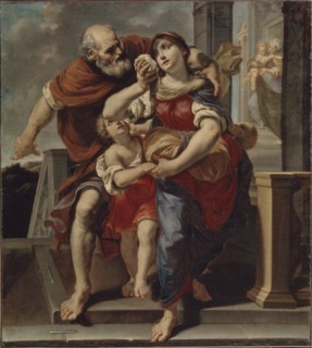 Hagar Leaves the House of Abraham. Artist: Mola, Pier Francesco (1612-1666)