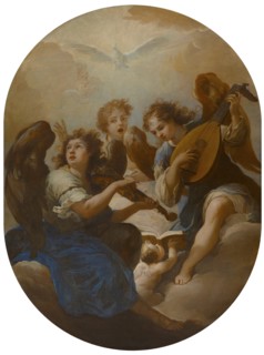 Three Music Making Angels, before 1720. Artist: Procaccini, Andrea (1671-1734)