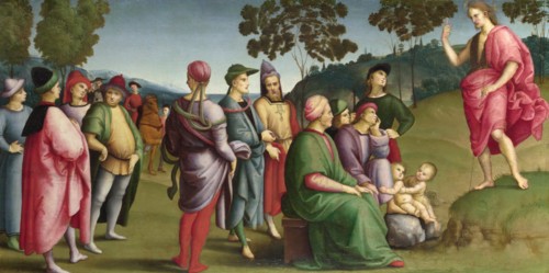 Saint John the Baptist Preaching (The Ansidei Altarpiece, San Fiorenzo, Perugia), 1505. Artist: Raphael (1483-1520)