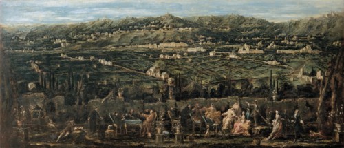 Garden Party in Albaro, c. 1740. Artist: Magnasco, Alessandro (1667-1749)