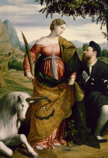 Saint Justina, Venerated by a Patron, ca 1530. Artist: Moretto da Brescia (ca 1498 - 1554)