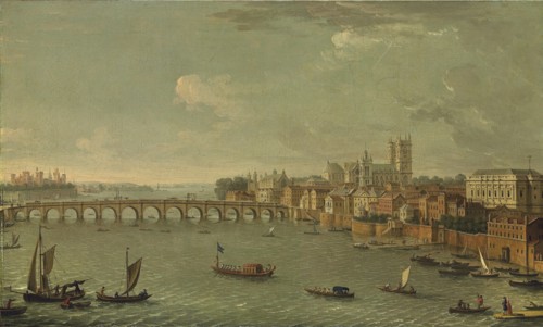 Four views of London: The Thames looking towards Westminster. Artist: Joli, Antonio (1700-1777)