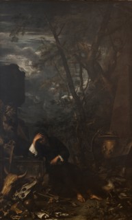 Democritus in Meditation, 1651. Artist: Rosa, Salvatore (1615-1673)