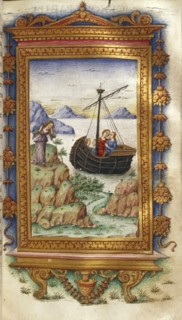Oenone grieving at the sight of Paris with Helen (Illustration for The Heroides by Ovid), 1485-1499. Artist: Majorana, Cristoforo (active ca. 1480-1494)