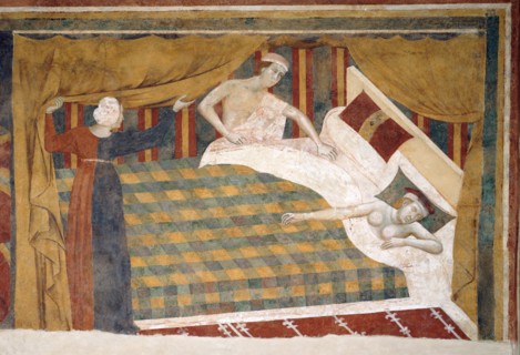 Scene of married life, ca 1306. Artist: Memmo di Filippuccio (active 1303-1345)