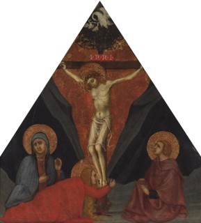 The Crucifixion with the Virgin, Mary Magdalene and St. John the Evangelist, ca 1400. Artist: Andrea di Bartolo (bef. 1389-1428)