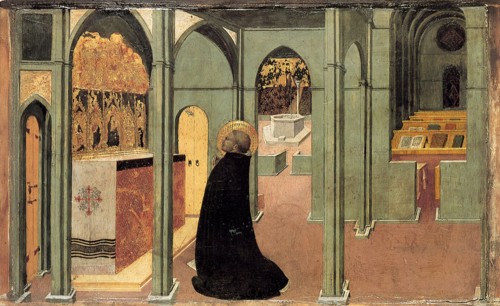 Saint Thomas Aquinas in Prayer, ca 1428-1432. Artist: Sassetta (1392-1450)