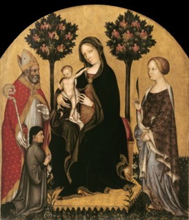 Mary Enthroned with the Child, Saints and a Donor. Artist: Gentile da Fabriano (ca 1370-1427)