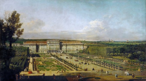 Schönbrunn Palace viewed from the gardens, Between 1758 and 1761. Artist: Bellotto, Bernardo (1720-1780)