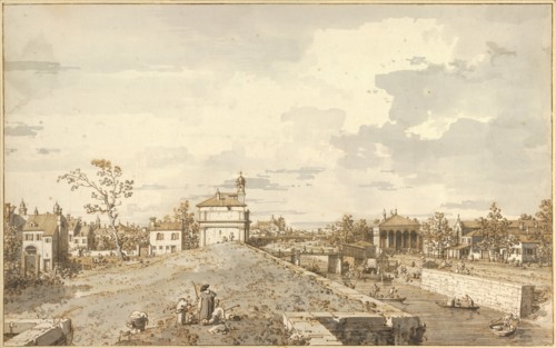 The Porta Portello with the Brenta Canal in Padua, 1740-1743. Artist: Canaletto (1697-1768)