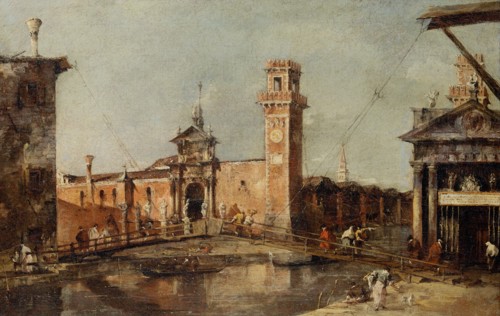 The Entrance to the Arsenal in Venice, after 1776. Artist: Guardi, Francesco (1712-1793)