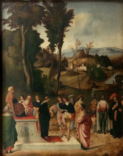 Moess Undergoes Trial by Fire, 1502-1505. Artist: Giorgione (1476-1510)