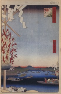 Asakusa River, Miyato River, Great Riverbank (One Hundred Famous Views of Edo), 1856-1858. Artist: Hiroshige, Utagawa (1797-1858)
