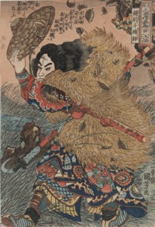 Yang Lin, hero of the Suikoden (Water Margin). Artist: Kuniyoshi, Utagawa (1797-1861)