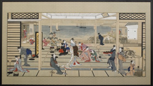 Moonlight Revelry at Dozo Sagami, Late 18th cent.. Artist: Utamaro, Kitagawa (1753-1806)