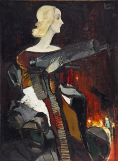Madonna with a Machine Gun, 1932. Artist: Padegs, Karlis (1911-1940)