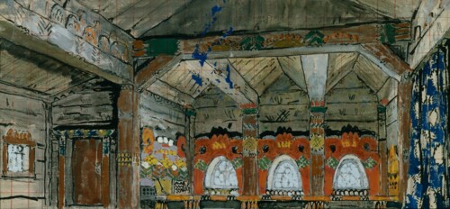 Stage design for the opera Prince Igor by A. Borodin, 1914. Artist: Korovin, Konstantin Alexeyevich (1861-1939)