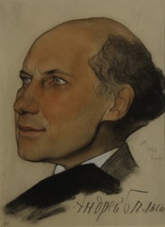 Portrait of the Poet Andrei Bely (1880-1934), 1922. Artist: Andreev, Nikolai Andreevich (1873-1932)