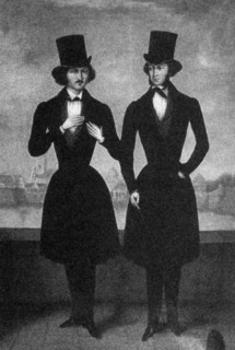 Portrait of Alexander Pushkin and Nikolai Gogol, First quarter of 19th cen.. Artist: Anonymous