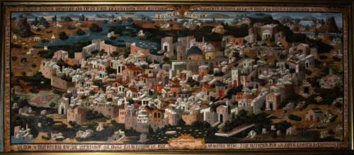 Panoramic view of Palestine with Jerusalem City, 1833. Artist: Anonymous