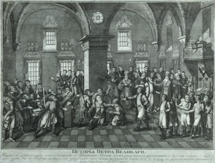 Peter I in the Rebellion of the Old Believers in the Palace of Facets, Late 18th cent.. Artist: Anonymous
