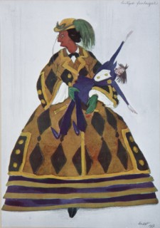 Englishwoman. Costume design for the ballet The Magic Toy Shop by G. Rossini, 1919. Artist: Bakst, Léon (1866-1924)
