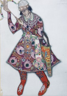 Ivan Tsarevich. Costume design for the ballet The Firebird (L'oiseau de feu) by I. Stravinsky, 1910. Artist: Bakst, Léon (1866-1924)