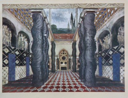 Stage design for the play The Martyrdom of St. Sebastian by Gabriele D'Annuzio, 1922. Artist: Bakst, Léon (1866-1924)