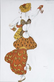 Odalisque. Costume design for the ballet Sheherazade by N. Rimsky-Korsakov, 1910. Artist: Bakst, Léon (1866-1924)