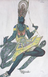 Vaslav Nijinsky. Costume design for the Ballet Blue God by R. Hahn, 1912. Artist: Bakst, Léon (1866-1924)