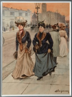 At the Nevsky Prospekt in Petrograd, 1914-1917. Artist: Balunin, MiKhail Abramovich (1875-1939?)