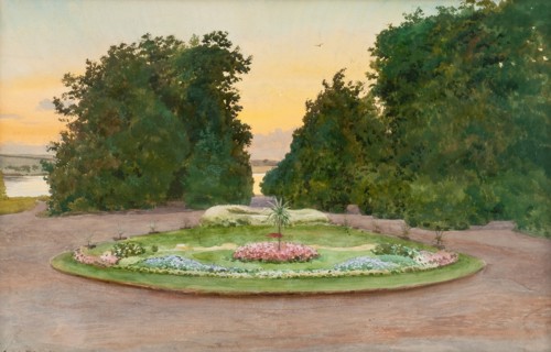 Evening in the park. Artist: Benois, Albert Nikolayevich (1852-1936)