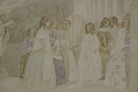 Requiem, 1905. Artist: Borisov-Musatov, Viktor Elpidiforovich (1870-1905)