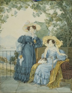 Portrait of Countess Yekaterina Artemyevna Vorontsova (1780-1836) and Princess Yelena Mikhaylovna Galitzine (1776-1856), 1825. Artist: Briullov, Alexander Pavlovich (1798-1877)