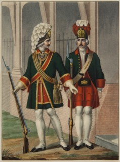 Grenadiers of the Preobrazhensky Regiment in 1732-1738, Early 1840s. Artist: Chorikov, Boris Artemyevich (1802-1866)