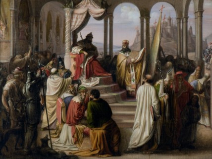 Prince Vladimir chooses a religion in 988 (A religious dispute in the Russian court), 1822. Artist: Eggink, Johann Leberecht (1781/87-1867)