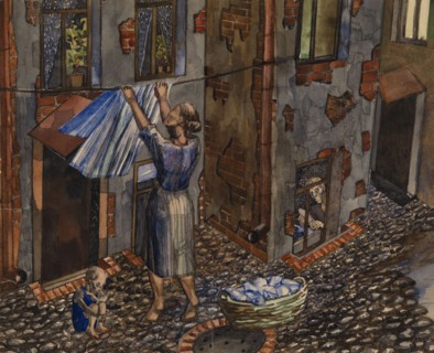 Old Courtyard, 1930. Artist: Evgrafov, Nikolay Ivanovich (1904-1941)